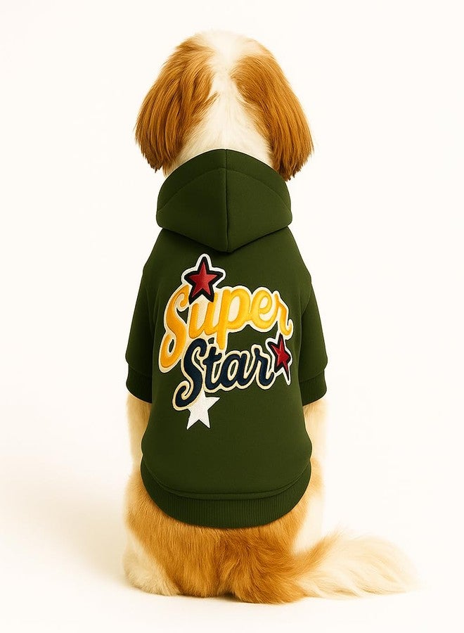 Zigly Lifestyle Super Star Dog Hoodie | Warm & Soft Dog Sweatshirt with Hood | Comfortable Casual Winter Wear for Small, Medium & Large Breeds Size Medium - Image 5